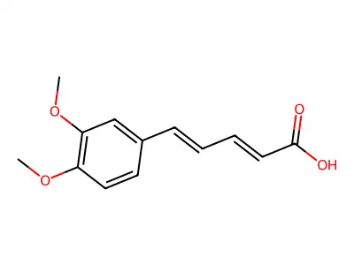 (2E,4E)-5-(3,4-dimethoxyphenyl)penta-2,4-dienoic acid structure