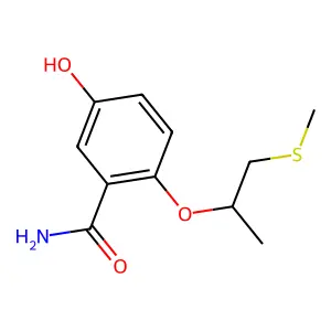 Benzamide, 5-hydroxy-2-(1-methyl-2-(methylthio)ethoxy)- structure