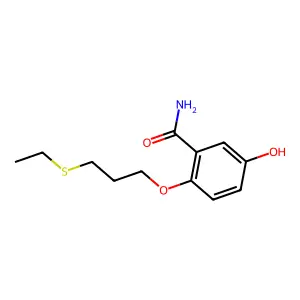 Benzamide, 2-(3-(ethylthio)propoxy)-5-hydroxy- structure