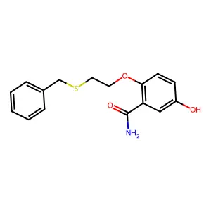 2-(2-(苄硫基)乙氧基)-5-羟基苯甲酰胺 structure