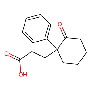 3-(2-Oxo-1-phenylcyclohexyl)propanoic acid structure