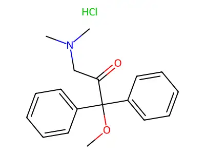 3-(Dimethylamino)-1-methoxy-1,1-diphenylpropan-2-one--hydrogen chloride (1/1) structure