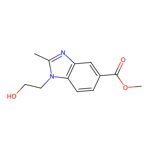 1-(2-Hydroxy-ethyl)-2-methyl-1H-benzoimidazole-5-carboxylic acid methyl ester structure