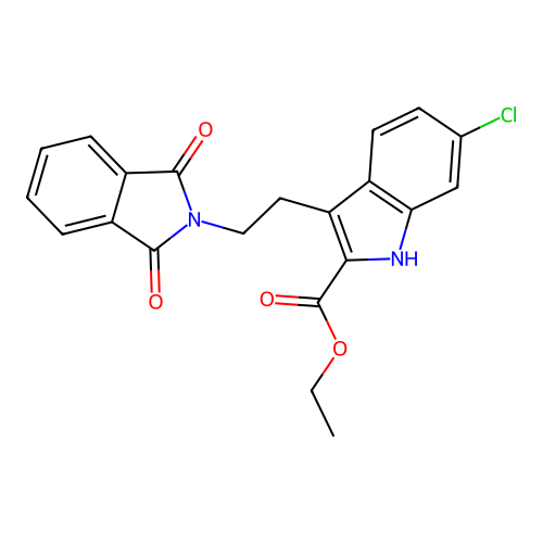 ethyl 3-[2-(1,3-dioxobenzo[c]azolidin-2-yl)ethyl]-6-chloroindole-2-carboxylate structure