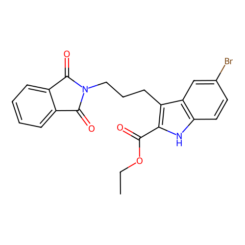 ethyl 3-[3-(1,3-dioxobenzo[c]azolidin-2-yl)propyl]-5-bromoindole-2-carboxylate structure