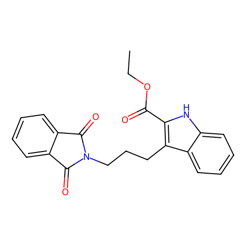 ethyl 3-(3-(1,3-dioxoisoindolin-2-yl)propyl)-1H-indole-2-carboxylate structure