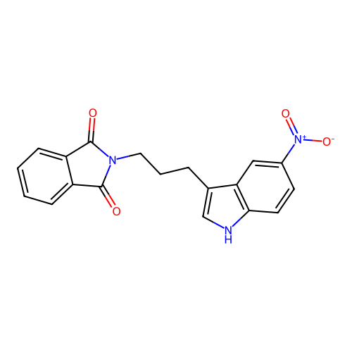 2-[3-(5-nitro-1H-indol-3-yl)propyl]-1H-isoindole-1,3(2H)-dione structure