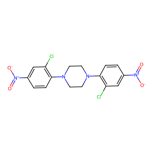 1,4-Bis(2-chloro-4-nitrophenyl)piperazine structure