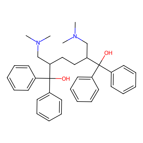 2,5-Bis[(dimethylamino)methyl]-1,1,6,6-tetraphenylhexane-1,6-diol structure