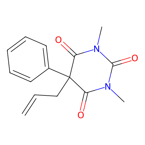 Barbituric acid, 5-allyl-1,3-dimethyl-5-phenyl- structure