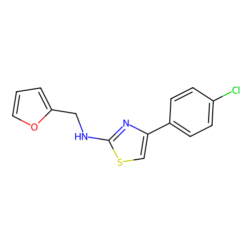 4-(4-chlorophenyl)-N-(furan-2-ylmethyl)-1,3-thiazol-2-amine structure