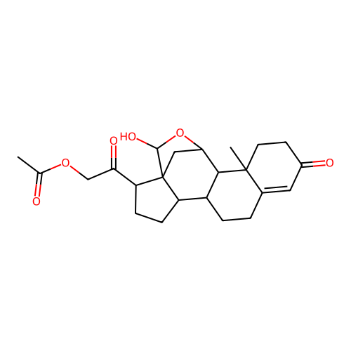 11-beta,18-Epoxy-18-hydroxy-3,20-dioxopregn-4-EN-21-YL acetate structure