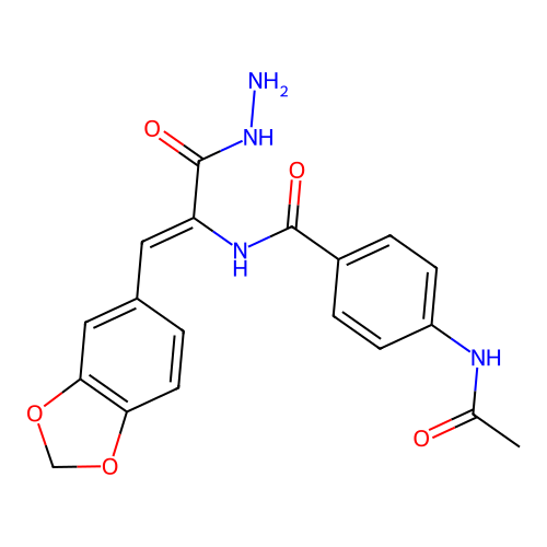 Cinnamic acid, alpha-(p-acetamidobenzamido)-3,4-(methylenedioxy)-, hydrazide structure