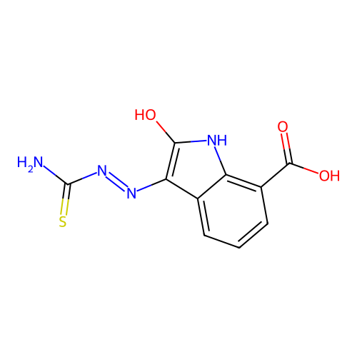 3-(2-carbamothioylhydrazinyl)-2-oxo-indole-7-carboxylic Acid structure