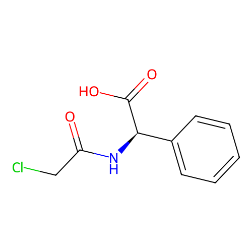 (2R)-2-[(2-chloroacetyl)amino]-2-phenylacetic acid structure