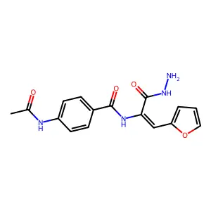 2-[[4-(Acetylamino)benzoyl]amino]-3-(2-furanyl)-2-propenoic acid hydrazide structure