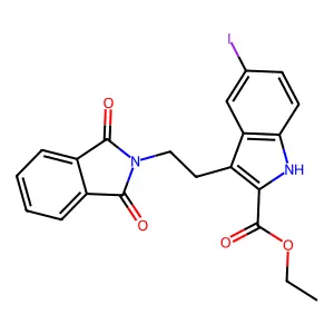 ethyl 3-[2-(1,3-dioxo-1,3-dihydro-2H-isoindol-2-yl)ethyl]-5-iodo-1H-indole-2-carboxylate structure