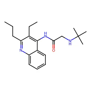 N~2~-tert-butyl-N-(3-ethyl-2-propylquinolin-4-yl)glycinamide structure