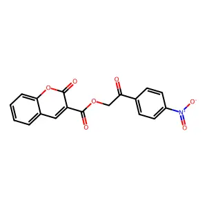 2-(4-nitrophenyl)-2-oxoethyl 2-oxo-2H-chromene-3-carboxylate structure