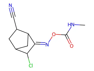 2-Norbornanecarbonitrile, 5(or 6)-chloro-6(or 5)-oxo-, O-(methylcarbamoyl)oxime structure