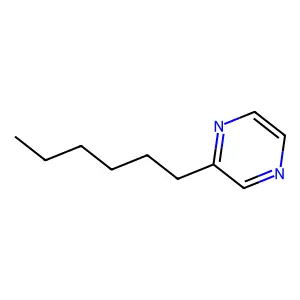 Pyrazine, 2-hexyl- structure