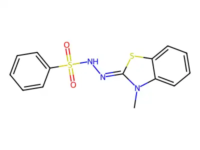 N-[(3-methyl-1,3-benzothiazol-2-ylidene)amino]benzenesulfonamide structure
