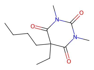 1,3-Dimethylbutylethyl barbituric acid structure
