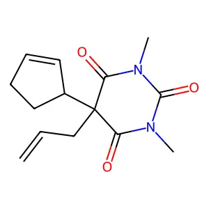 5-Cyclopent-2-en-1-yl-1,3-dimethyl-5-prop-2-enyl-1,3-diazinane-2,4,6-trione structure