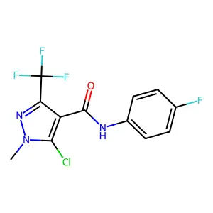 5-chloro-N-(4-fluorophenyl)-1-methyl-3-(trifluoromethyl)-1H-pyrazole-4-carboxamide structure