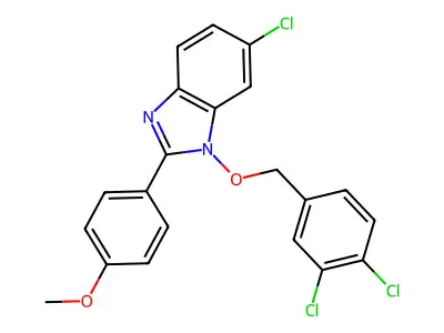 6-chloro-1-[(3,4-dichlorobenzyl)oxy]-2-(4-methoxyphenyl)-1H-1,3-benzimidazole structure