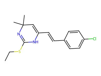 6-[2-(4-chlorophenyl)ethenyl]-2-ethylsulfanyl-4,4-dimethyl-1H-pyrimidine structure