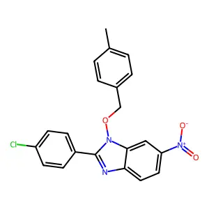 2-(4-chlorophenyl)-1-[(4-methylbenzyl)oxy]-6-nitro-1H-1,3-benzimidazole structure