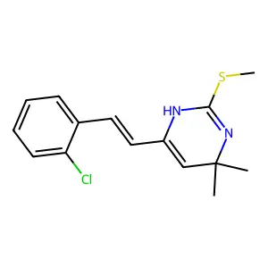 6-[2-(2-chlorophenyl)ethenyl]-4,4-dimethyl-2-methylsulfanyl-1H-pyrimidine structure