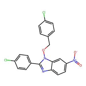 1-[(4-chlorobenzyl)oxy]-2-(4-chlorophenyl)-6-nitro-1H-1,3-benzimidazole structure