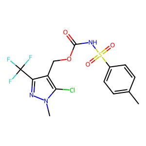 [5-chloro-1-methyl-3-(trifluoromethyl)-1H-pyrazol-4-yl]methyl N-[(4-methylphenyl)sulfonyl]carbamate structure