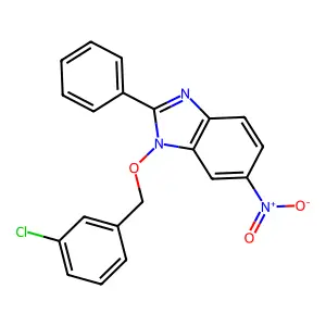 1-[(3-chlorobenzyl)oxy]-6-nitro-2-phenyl-1H-1,3-benzimidazole structure