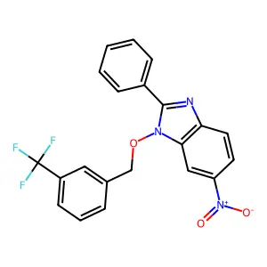 6-Nitro-2-phenyl-1-[[3-(trifluoromethyl)phenyl]methoxy]benzimidazole structure