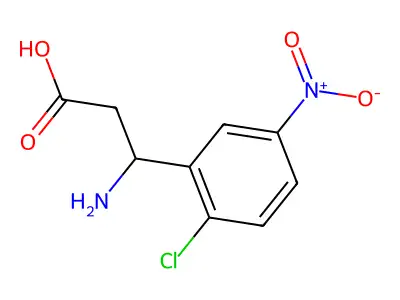 3-Amino-3-(2-chloro-5-nitrophenyl)propanoic acid structure