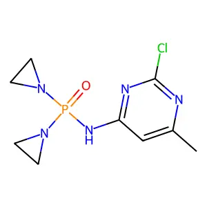 Phosphinic amide, P,P-bis(1-aziridinyl)-N-(2-chloro-6-methyl-4-pyrimidinyl)- structure