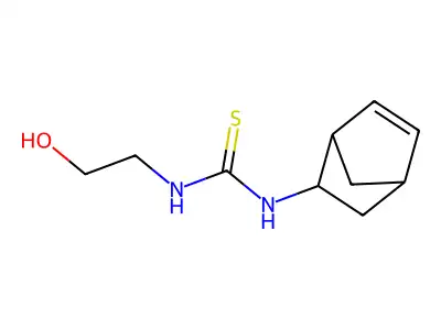 N-bicyclo[2.2.1]hept-5-en-2-yl-N'-(2-hydroxyethyl)thiourea structure