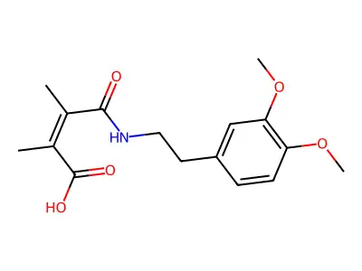 4-[[2-(3,4-Dimethoxyphenyl)ethyl]amino]-2,3-dimethyl-4-oxo-2-butenoic acid structure
