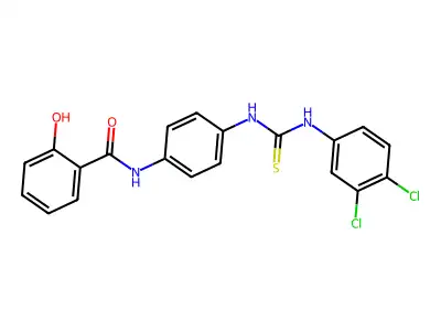 N-[4-[[[(3,4-Dichlorophenyl)amino]thioxomethyl]amino]phenyl]-2-hydroxybenzamide structure