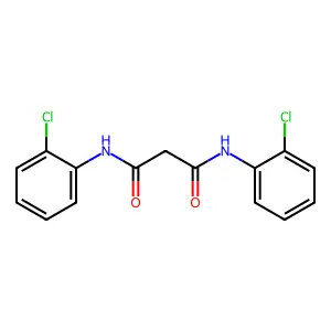 N,N'-bis(2-chlorophenyl)propanediamide structure