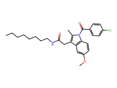 Indomethacin N-octyl amide structure