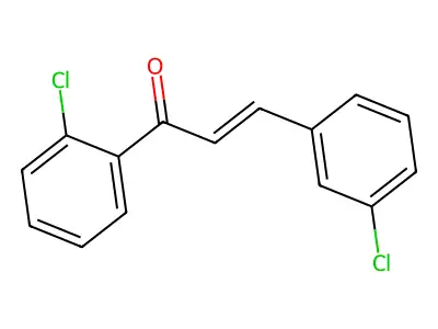 1-(2-chlorophenyl)-3-(3-chlorophenyl)prop-2-en-1-one structure
