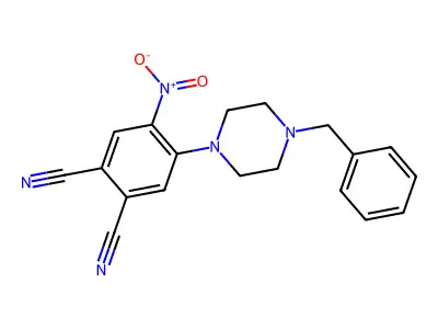 4-(4-Benzylpiperazin-1-yl)-5-nitrobenzene-1,2-dicarbonitrile structure