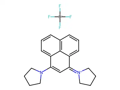 1-(3-tetrahydro-1H-pyrrol-1-yl-1H-phenalen-1-yliden)tetrahydro-1H-pyrroliumtetrafluoroborate structure