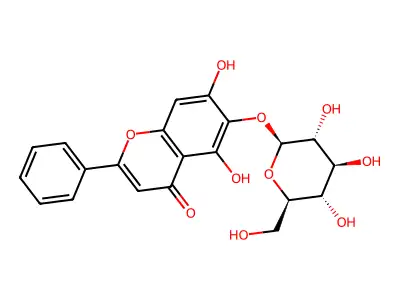 Baicalein 6-O-beta-D-glucopyranoside structure