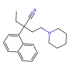 2-Ethyl-2-(naphthalen-1-yl)-4-(piperidin-1-yl)butanenitrile structure