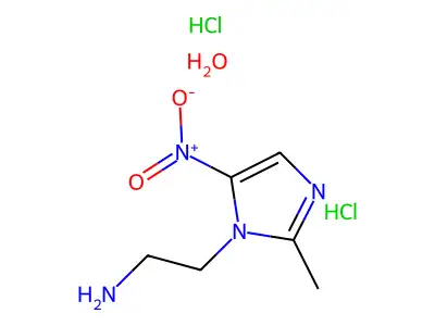 2-(2-Methyl-5-nitro-1H-imidazol-1-yl)ethanamine dihydrochloride hydrate structure